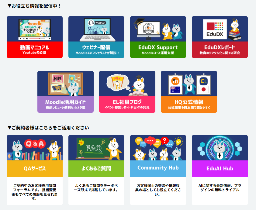 EL Community and Support Hub の画面イメージ。